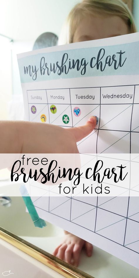 Teeth brushing chart. Brushing Chart. National Children's Dental Health Month. #printable #brushingchart Teeth Brushing Chart, Teething Chart, Tooth Brushing Chart, Natural Teeth Whitening Diy, Childrens Dental Health, Month Printable, Teeth Brushing, Tooth Brushing, Dental Health Month