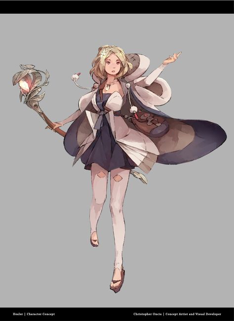 ArtStation - RPG Character Concept: Healer, christopher onciu Anime Healer, Healer Character Design, Healer Character, Witch Concept, Fantasy Classes, Female Armor, Friend Anime, Concept Art Drawing, Character Design Animation