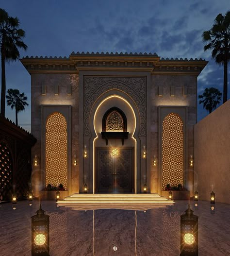 Islamic Architecture House, Peach Rooms, Mosque Design Islamic Architecture, Mosque Design, Classic Villa, Facade Lighting, Mosque Architecture, Showroom Interior Design, Architect Design House