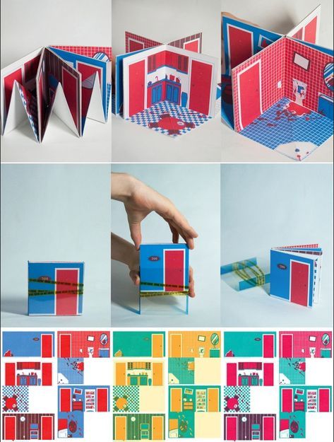 Origami Books How To Make, Pop Up Book Ideas, Pop Up Book Tutorial, Pop Up Books, Popup Book, Diy Pop Up Book, Arte Pop Up, Origami Book, Modern Gradient