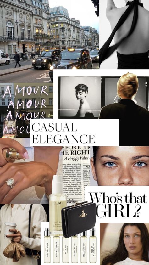 #femmefetale #elegance #newyorkgirl #aestheticboard #moodboards #classicalaesthetic Casual Elegance Aesthetic, Elegance Moodboard, Chic Mood Board, Moodboard Elegant, Elegant Moodboard, Elegant Collage, Vision Collage, Vision Board Wallpaper, Vision Board Inspiration