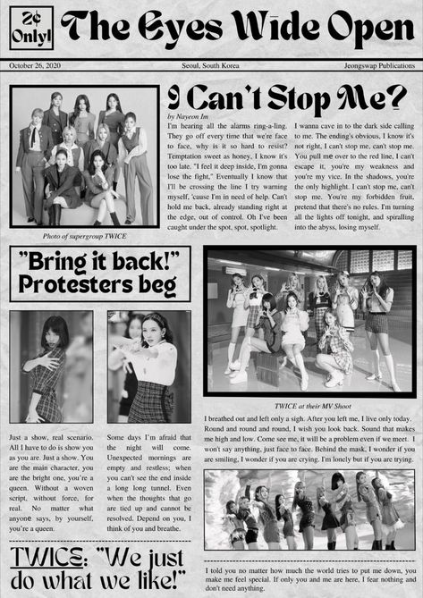 Twice Vintage Poster, Kpop Newspaper Edit, Twice Magazine Edit, Twice Retro Poster, Kpop Newspaper, Twice Poster Prints, Twice Prints, Newspaper Edit, Twice Black And White