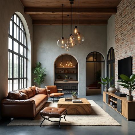 An interior designer or architect might choose an industrial design style for a variety of reasons, primarily because it offers a unique blend of raw, utilitarian aesthetics with a modern, edgy feel. Here’s why this style is often chosen: 1. Exposed Elements and Authenticity: Industrial design embraces materials typically hidden in other styles, like exposed brick, beams, ducts, and pipes. This gives a sense of honesty and authenticity, making spaces feel real, rugged, and character-filled... Industrial Design Style, Exterior Wall Cladding, Industrial Architecture, Wall Cladding, Rustic Industrial, Exposed Brick, Interior Design Inspiration, Design Style, Interior Designer