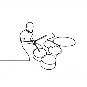 Drum Line Art, Drum Tattoo, 심플한 그림, Drums Art, Drawing Png, Music Drawings, Continuous Line Drawing, Graphic Design Background Templates, Continuous Line