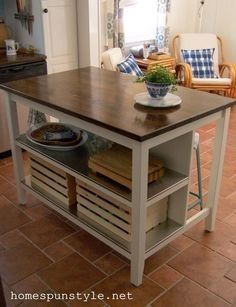 Ikea Stenstorp, Freestanding Island, Small Kitchen Makeover, Ikea Island, Industrial Decor Kitchen, Diy Kitchen Shelves, Beach House Kitchen, Diy Kitchen Countertops, Kitchen Design Diy