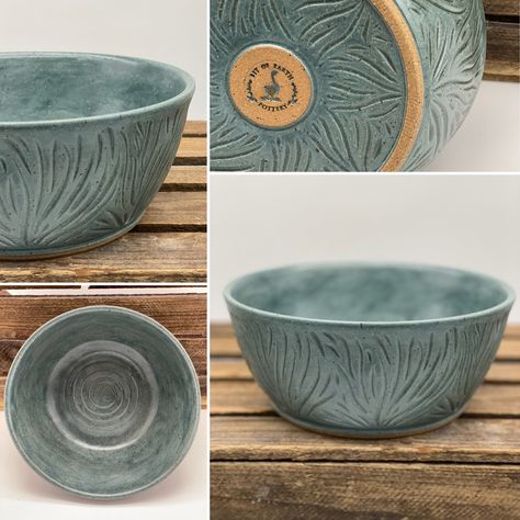 Pottery Carving Ideas Bowls, Pottery Designs Carving, Pottery Carving Ideas, Easy Bowls, Salt Holder, Earth Pottery, Pottery Carving, Textured Pottery, Ceramic Creations