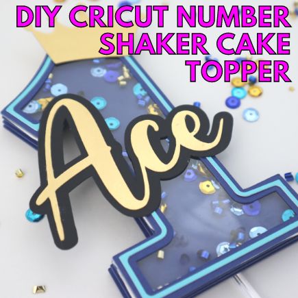 Cricut Number Shaker Cake Topper | DIY Shaker Cake Topper Tutorial - InsideOutlined Shaker Cake Topper Diy, Auction Decorations, Cake Topper Diy, Shaker Topper, Mickey Mouse Birthday Decorations, Shaker Cake Topper, Diy Cake Topper Birthday, Cricut Cake, Spice Jar Labels