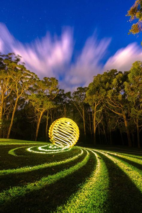 Matt Hill Projects - Garden Sculptures, Garden Lighting & Privacy Screens Outdoor Art Installation Ideas, Wind Shelter, Outdoor Sculpture Garden, Garden Spheres, Metal Sculptures Garden, Art Lighting, Garden Sculptures, Wall Art Lighting, Privacy Screens