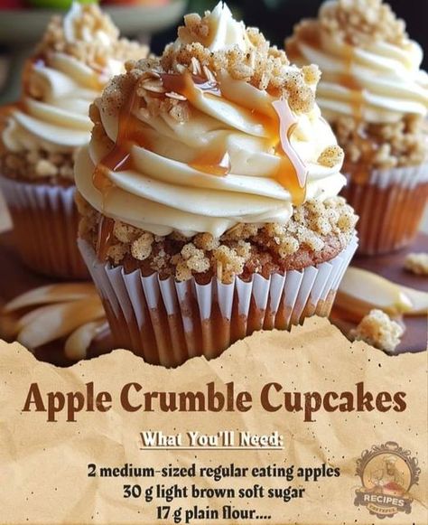 Family recipes Apple Crumble Cupcakes, Crumble Cupcakes, Cake Apple, Soft Sugar, Cupcakes Recipe, Apple Filling, Apple Crumble, Recipe Ingredients, Family Recipes