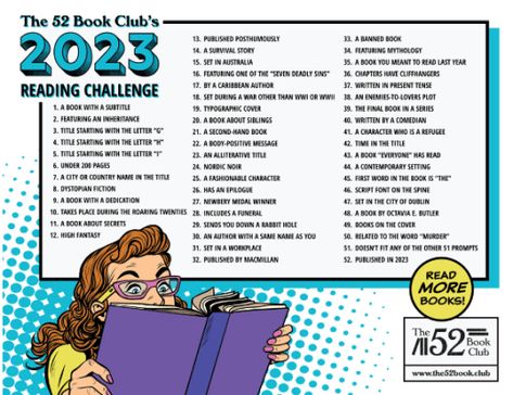 52 Book Club Reading Challenge 2023 Books Challenge 2023, Pop Sugar Reading Challenge 2023, Book Reading Challenge 2023, Reading Challenges 2023, Book Challenge List 2023, 2023 Book Challenge, 2023 Reading Log, Reading Challenge For 2023, 52 Book Challenge