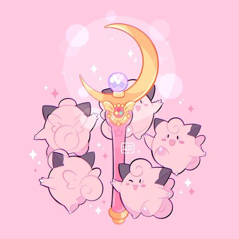 leaphere on Instagram: “Moon Power🌙 2.0! Lately I’m reworking some of my previous pieces, because I love to see the little differences. Sometimes I wonder “did I…” Clefairy Pokemon, Fairy Type Pokemon, Pokemon Backgrounds, Types Of Fairies, Kawaii Background, Pokemon Oc, Cute Pokemon Pictures, Play Pokemon, Sailor Moon Character