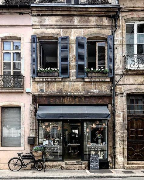 Beaune France, Europe Street, Shop Facade, Paris Store, Building Front, French Street, Colour Painting, Paris Cafe, Shop Fronts