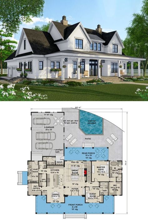 Family Farmhouse Plans, Houses Floor Plans 2 Story, Modern Farmhouse Exterior Layout, House Layout Plans 4 Bedroom 2 Story, Large Family Farmhouse Floor Plans, Farmhouse 6 Bedroom Floor Plans, House Layouts 6 Bedroom, Luxury Home Layout Floor Plans, 6 Bedroom Home Floor Plans