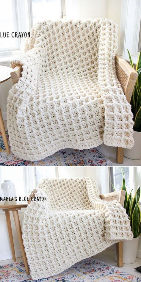 Super Chunky Neutral Crochet Blankets – 1001 Patterns Super Bulky Crochet Blanket Pattern, Super Bulky Crochet Blanket, Motifs Afghans, Bulky Yarn Patterns, Bulky Yarn Crochet, Modern Haken, Chunky Yarn Crochet, Chunky Crochet Blanket Pattern, Plaid Crochet