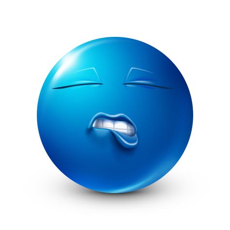 Giving Some Lip Blue Emojis, Blue Smiley Face, Blue Ball, Smiley Face, Smiley, Blue