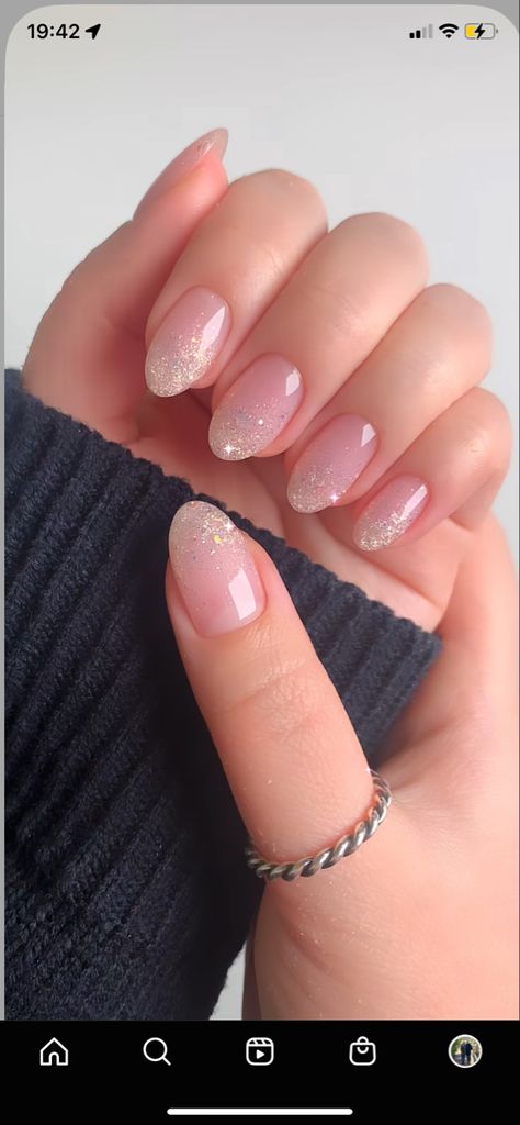 Simple Gel Nails, Work Nails, Her Nails, Classy Acrylic Nails, Soft Nails, Round Nails, Shellac Nails, Bride Nails, Nail Designs Glitter