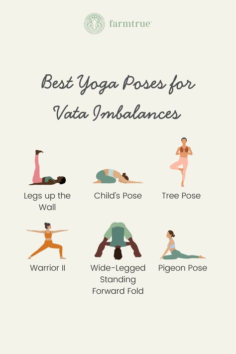 Vata Dosha Yoga Poses, Vata Yoga Poses, Pita Vata Dosha, Vata Dosha Yoga, How To Balance Vata Dosha, Vata Dosha Daily Routines, Tri Dosha, Vata Imbalance, Vata Diet