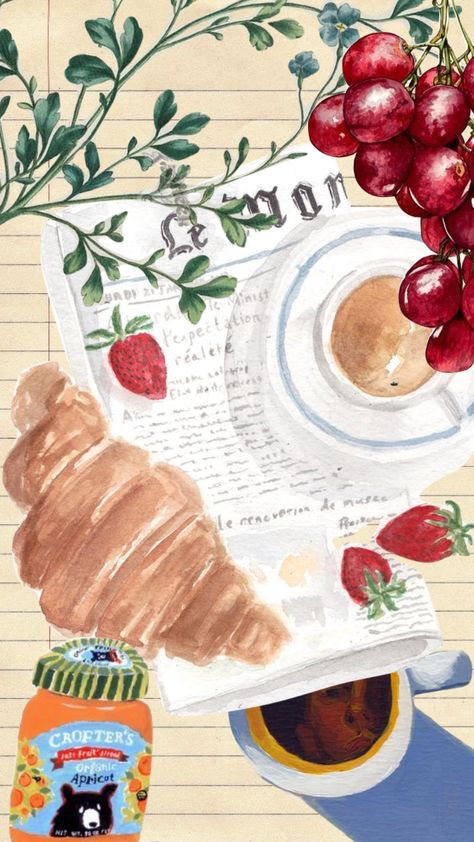 Vintage Brunch Aesthetic, Breakfast Wallpaper Aesthetic, Brunch Aesthetic Instagram, Brunch Moodboard, Brunch Background, Brunch Wallpaper, Senior Journal, Breakfast Wallpaper, Brunch Design