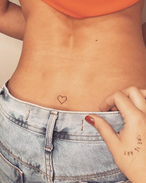 Lower Stomach Tattoos, Lower Back Tattoo, Tiny Heart Tattoos, Small Heart Tattoos, Lower Stomach, Faith Tattoo, Tattoos For Black Skin, Stomach Tattoos, Back Tattoos