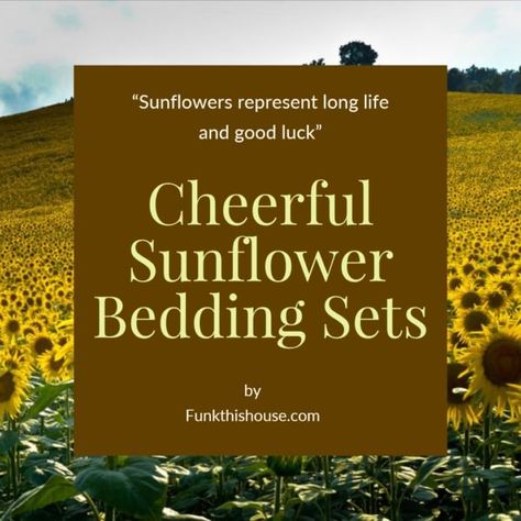 Nah of course not! but they'll change the look of your room. If you describe yourself as a non-traditional decorator, these sunflower bedding sets work. #sunflowers #beddingsets #bedding #funkthishouse Sunflower Bedroom Ideas, Sunflower Bedding, Funky Bedroom Decor, Sunflower Bedroom, Funky Bedroom, Flower Bedding, Blue Cabinets, White Subway Tile, Happy Days