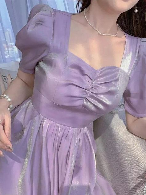 Beautiful evening long maxi Purple Dress Aesthetic, Simple Frock Design, Simple Frocks, Women's A Line Dresses, Harajuku Women, Modest Dresses Casual, Fancy Dresses Long, Dress Cottagecore, Elegant Dresses Classy