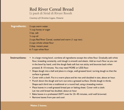 Red river cereal bread Red River Cereal Bread, Red River Cereal, Cereal Bread, Rice Cereal, White Flour, Red River, Instant Yeast, Whole Wheat Flour, Wholesome Food