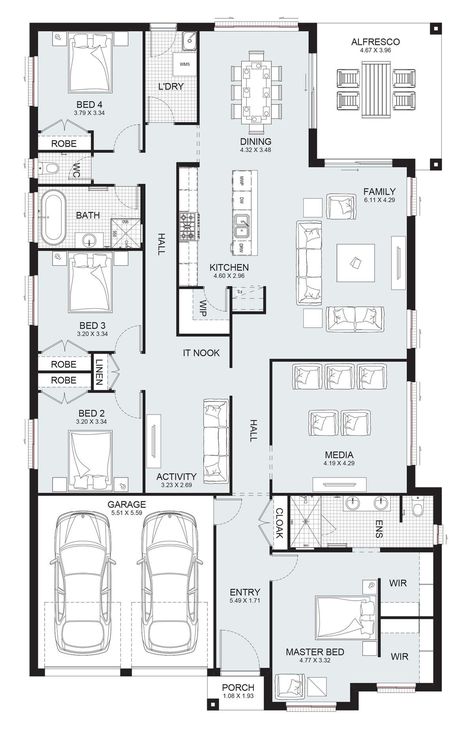 I will draw architectural floor plan and design house planI'm here to assist you if your looking for Architectural floor plans and house plan for your house design. Please be with me and come to inbox for better understanding of our house plan project because every project has different measurements and requirements and I can make an economic custom offer for your project. Thank You interior designfloor plan interior design drawingfl Single Level House, Floorplan Ideas, House Floorplan, Designs Printable, 4 Bedroom House Plans, Home Design Floor Plans, House Layout Plans, Storey Homes, Family House Plans