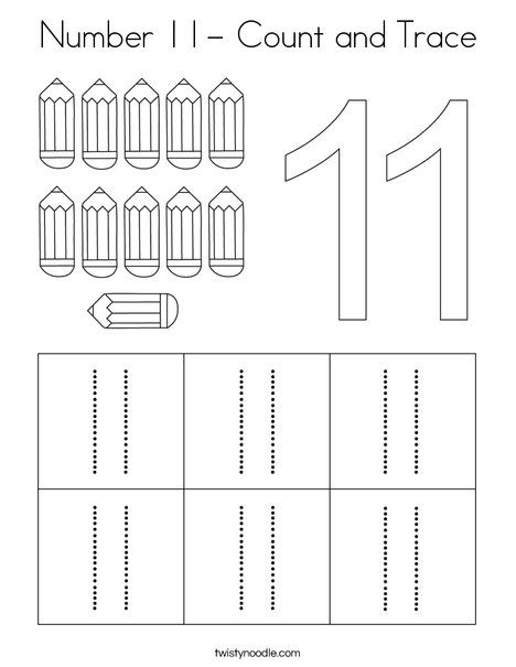 Number 11- Count and Trace Coloring Page - Twisty Noodle Number 11 And 12 Worksheets, Number 11 Tracing Worksheet, Numbers Coloring Pages 11-20, Numbers 11 20 Worksheets Preschool, Number 11 Activities For Preschool, Number 11 Worksheets For Preschool, Number 11 Worksheet, 11 Worksheet, Number Worksheets Kindergarten