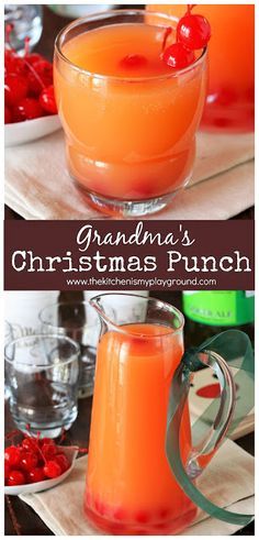 Grandma's Christmas Punch ~ A perfect holiday punch for big Christmas parties or small gatherings alike. Great to serve with a tray of cookies, like Grandma does! #Christmas #Christmaspunch #punchrecipes #partypunch #thekitchenismyplayground  www.thekitchenismyplayground.com Rudolph Punch, Christmas Punch Recipes, Diy Easy Recipes, Punch Drinks, Holiday Punch, Christmas Punch, Grandmas Christmas, Christmas Cocktail, Party Punch