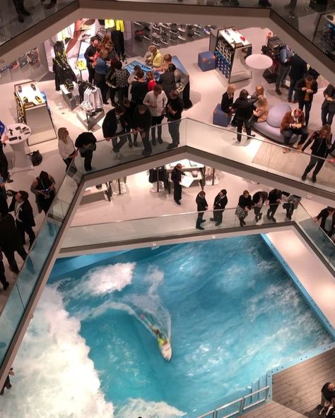 #CAsSurf | Germany Just Opened a Wave Pool In a Mall - Instagram photo @CityWave.de Indoor Surf Pool, Time Will Tell, Coffee Shop Interior Design, Wave Pool, 3d Printing Diy, Coffee Shops Interior, Surfing Waves, House Paint Exterior, Shop Interior Design