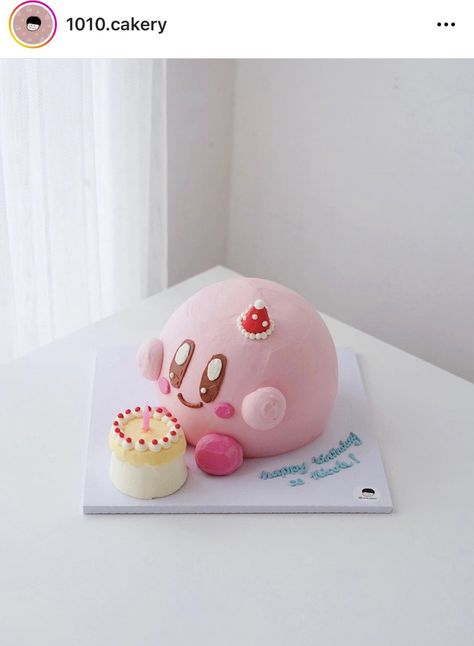 Korean Style Cake, Kirby Cake, Vintage Birthday Cakes, Tiny Cakes, Funny Birthday Cakes, Mini Cakes Birthday, Cute Baking, Dream Cake, Pretty Birthday Cakes