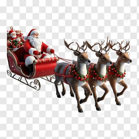 Santa With Sleigh And Reindeer, Happy Birthday Quotes For Her, Santa Claus With Reindeer, Sleigh With Reindeer, Santa Sleigh Reindeer, Santa With Reindeer, Santa Claus Sleigh, Christmas Reindeer Decorations, Reindeer Decorations