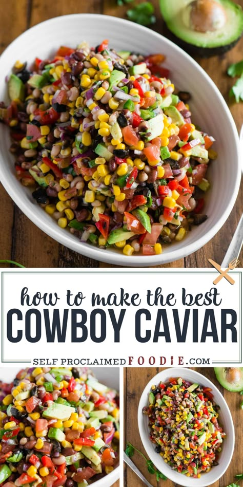 Best Cowboy Caviar Recipe, The Best Cowboy Caviar, Cowboy Salad, Cowboy Caviar Recipe, Cold Salad Recipes, Texas Caviar, Caviar Recipes, Resep Salad, Cowboy Caviar