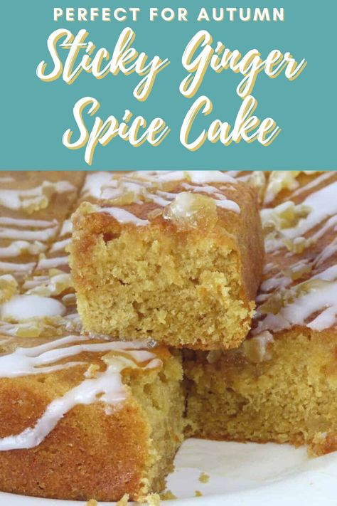 Sticky Ginger Parkin, Crystallised Ginger Recipe, Ginger Spice Cake Recipe, Easy Ginger Cake, Stem Ginger Cake, Ginger Baking Recipes, Classic Baking Recipes, Easy Cakes To Make Homemade, Parkin Cake Recipe