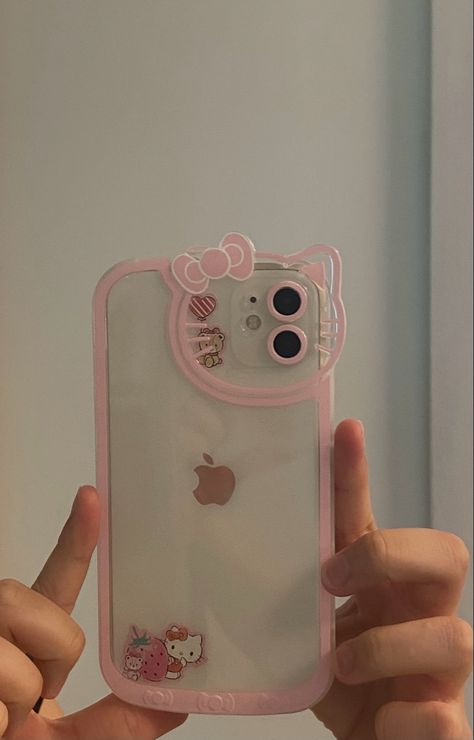 Saniro Phone Case, Kawaii Phone Case Iphone 11, Hello Kitty Clear Phone Case, Sanrio Phone Case Iphone 11, Clear Hello Kitty Phone Case, Hello Kitty Iphone 11 Case, Pink Y2k Phone Case, Cute Hello Kitty Phone Cases, Aesthetic Pink Phone Case