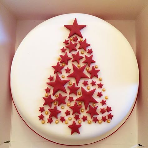 Jul Kaka, Christmas Cake Decoration, Xmas Cakes, Christmas Cakes Easy, Christmas Cake Designs, Torte Cupcake, Christmas Cake Decorations, Xmas Cake, Christmas Stars