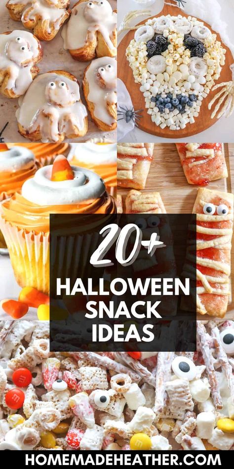 20+ Halloween Snack Ideas Halloween Snack Ideas, Fun Halloween Snacks, Halloween Food Snacks, Halloween Candy Apples, Halloween Themed Snacks, Halloween Finger, Halloween Finger Foods, Easy Halloween Snacks, Halloween Snacks For Kids