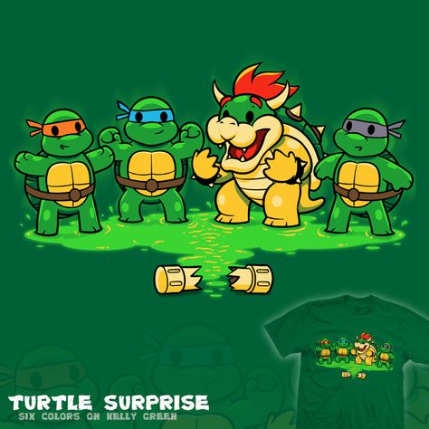 Turtle Surprise - tee by InfinityWave on DeviantArt Leave Craft, Tee Turtle, Ninja Turtles Funny, Teenage Mutant Ninja Turtles Art, Ninja Turtles Artwork, Tmnt Artwork, Teenage Ninja Turtles, Teenage Ninja, Super Mario Art