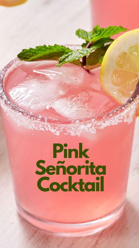 A fruity, pleasant drink with the ideal ratio of sweet and sour is called the Pink Señorita. The tanginess of the lemon juice and the sharpness of the triple sec and tequila perfectly counterbalance the richness of the pink lemonade. #PinkSeñorita Pink Lemonade Tequila Drink, Tequila Triple Sec Drinks, Pink Señorita Cocktail, Light Tequila Cocktails, Raspberry Tequila Cocktail, Pink French 75, Spring Tequila Cocktails, Pink Senorita Drink, Pink Tequila Cocktail