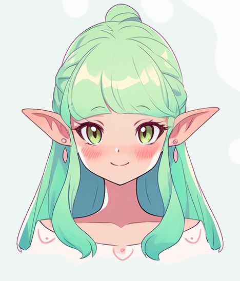 ia art Droopy Elf Ears Drawing, Cute Elf Drawing, Vtube Inspiration, Elf Ears Drawing, Elf Girl Drawing, Elf Drawings, Simple Anime, Anime Elf, Art Projects For Teens