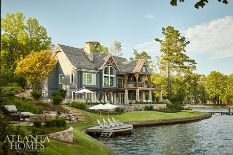 House Tour: Alabama's Lake Martin Oasis - Design Chic Design Chic Atlanta Homes And Lifestyles, Lake Houses Exterior, Large House, Atlanta Homes, Stately Home, Dream House Exterior, House Goals, Dream Home Design, Architecture Model