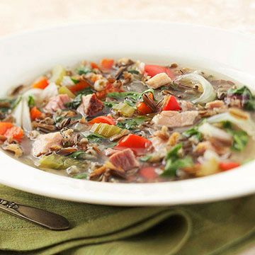 Wild Rice-Ham Soup Ham And Wild Rice Soup, Ham And Rice, Best Ham Recipe, Healthy Ham, Thanksgiving Soups, Soup With Ham, Crockpot Ham, Leftover Ham Recipes, Soup Appetizers