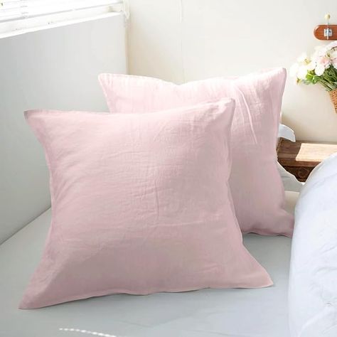 Euro Pillow Covers, Pink Throw Pillows, Closure Design, Sustainable Fabric, Euro Pillow, Garden Bedding, Euro Shams, Linen Pillow Cases, Apartment Room