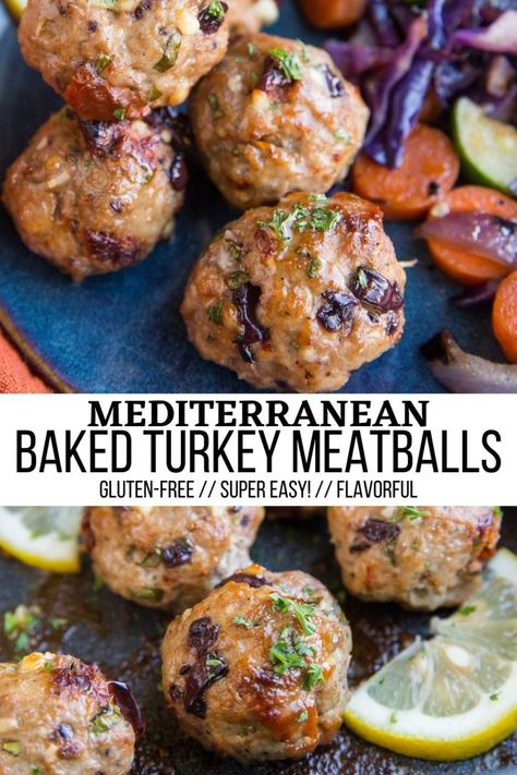 August Fashion Outfits, Mediterranean Thanksgiving Recipes, Dinner Ideas Mediterranean, Meditation Diet, March Recipes, Mediterranean Meatballs, Baked Turkey Meatballs, Mediterranean Shrimp, Food Mediterranean