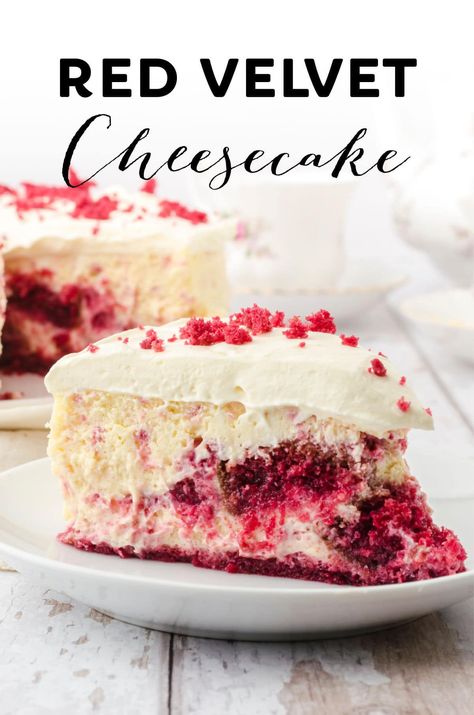 Homemade Red Velvet Cheesecake - Restless Chipotle Red Velvet Cheesecake Recipe, Red Velvet Cheesecake Cake, Deserts Recipes, Thanksgiving Sweets, Restless Chipotle, Holidays Recipes, Yummy Cheesecake, Velvet Cheesecake, Apple Dump Cakes