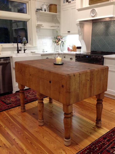 Vintage Butcher Block, Antique Butcher Block, Butcher Block Islands, Butcher Block Countertops Island, Butcher Block Kitchen Island, Diy Butcher Block, Butcher Block Tables, Butcher Block Island Kitchen, Butcher Block Table