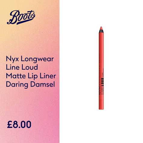 Nyxpm Ll Lip Liner  1.2G   Daring DamselNyx Longwear Line Loud Matte Lip Liner Daring Damsel Matte Lip, Lip Liner, Nyx