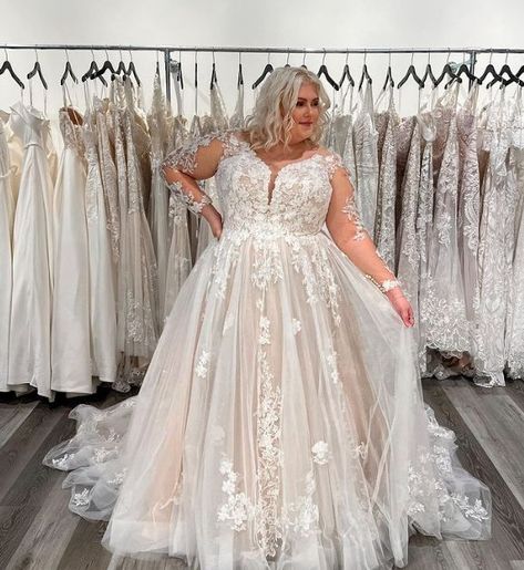 Plus Size Wedding Dresses Size 30, Flowy Wedding Dress With Sleeves Plus Size, Wedding Dresses Plus Size Western, Plus Size Wedding Dresses Country, Plus Sized Ballgown Wedding Dress, Plus Size Color Wedding Dresses, Essense Of Australia Wedding Dress Plus Size, Boho Lace Wedding Dress With Sleeves Plus Size, Plus Size Wedding Dresses Fairy Tale