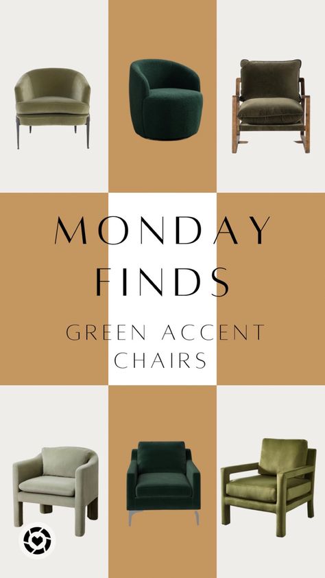 Monday Finds: Green accent chairs (updated) Follow my shop @thegratzlife on the @shop.LTK app to shop this post and get my exclusive app-only content! #liketkit #LTKFind #LTKsalealert #LTKhome @shop.ltk https://liketk.it/47KwK Sage Accent Chair Living Room, Green Accent Chairs, Green Accent Chair, Grey Couches, Upholstered Armchair, Fern Green, Peacock Green, Green Chair, Upholstered Arm Chair