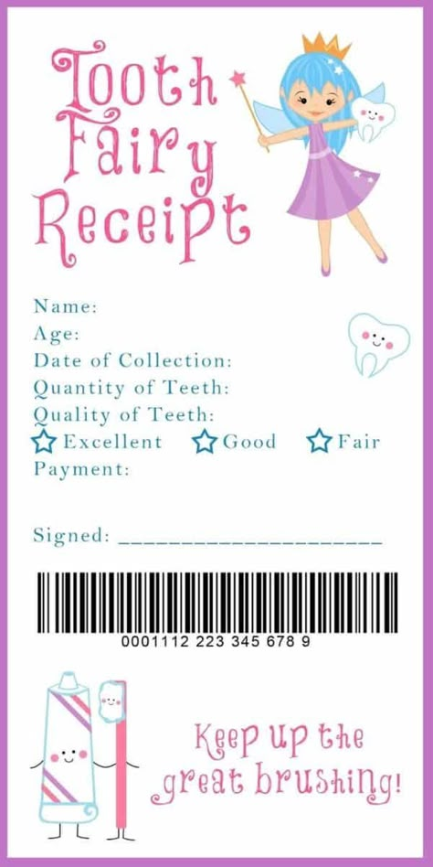 tooth fairy ideas for your child who lost their first tooth. Includes tooth fairy letters, free printable tooth fairy receipts, tooth fairy glitter money and more! Tooth Fairy Receipt, Tooth Fairy Certificate, Tooth Fairy Letter, The Tooth Fairy, First Tooth, Certificate Templates, Tooth Fairy, Professional Templates, Printables Kids